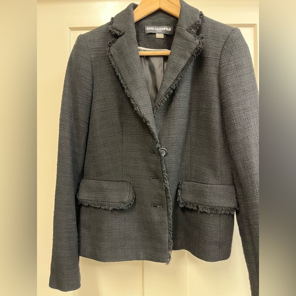Black Tweed Blazer by Karl Lagerfield 6 - Picture 2 of 9